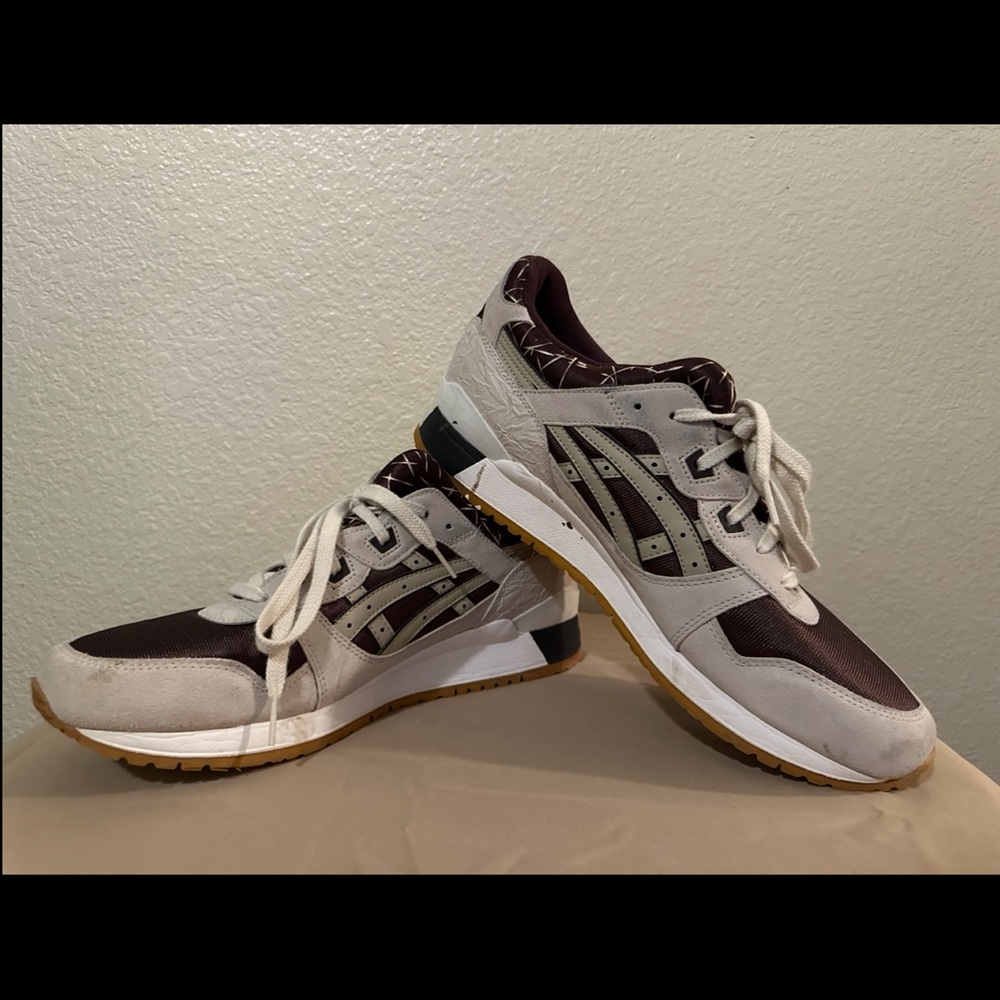 Asics White and Brown Sneakers